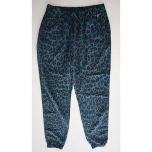 Young Fabulous & Broke Women's Sz S Blue Martino Leopard Print Jogger Pants $80